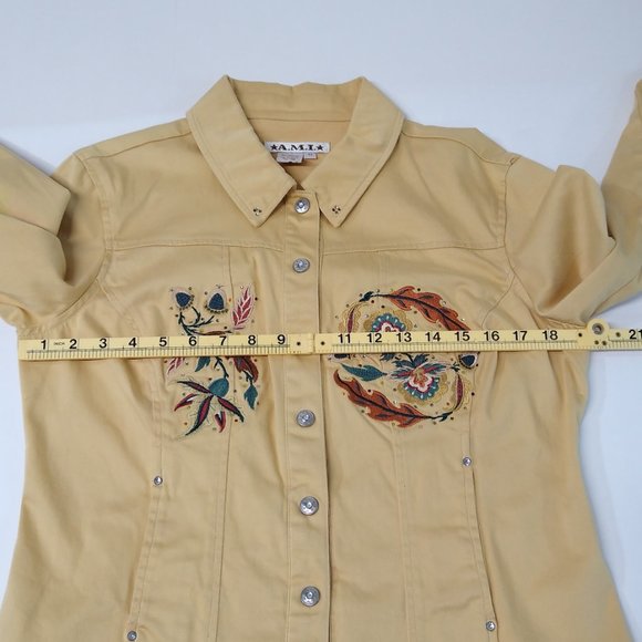 A.M.I. Customized Embroidered w/ Swarovski Rhinestones Western Style Med. Jacket - Picture 8 of 16
